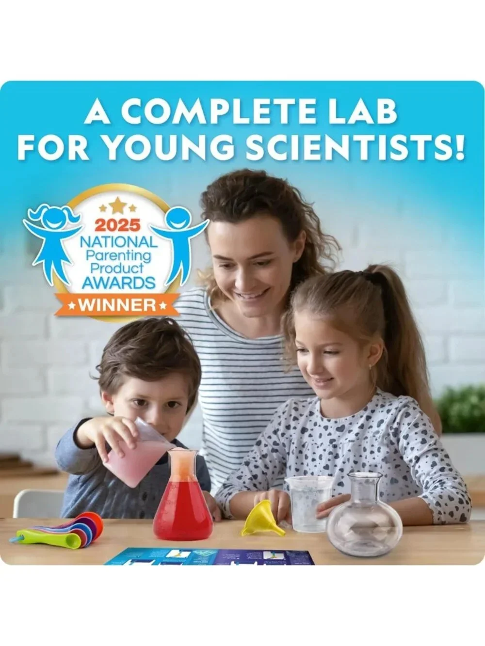 Complete Chemistry Lab Kit for Kids - 50 Science Experiments & 20+ Tools, Ages